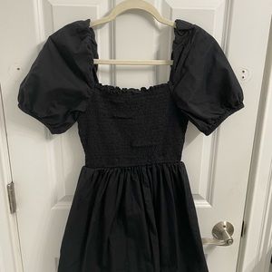 Nasty Gal black dress with puff sleeves, size 4, worn once